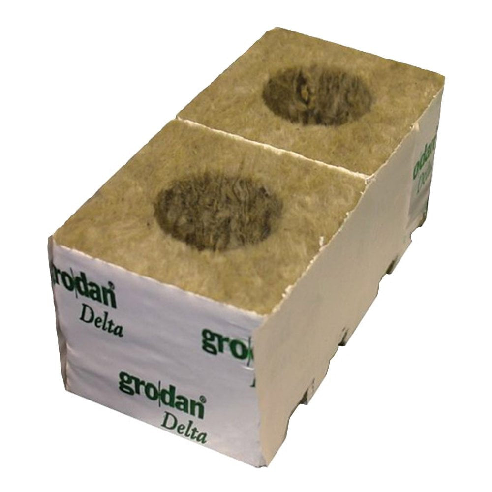 Grodan Delta Blocks (384 Box) - 75mm x 75 x 65 (3") Big Hole (306565)