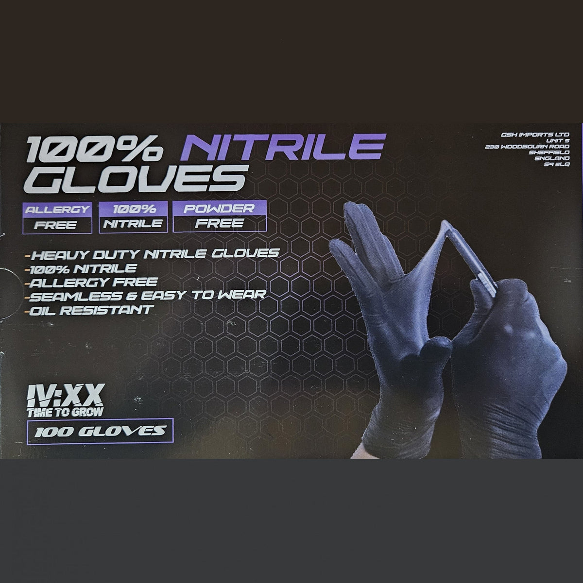 Heavy Duty 4.5g Nitrile Gloves (M) 100 Pack