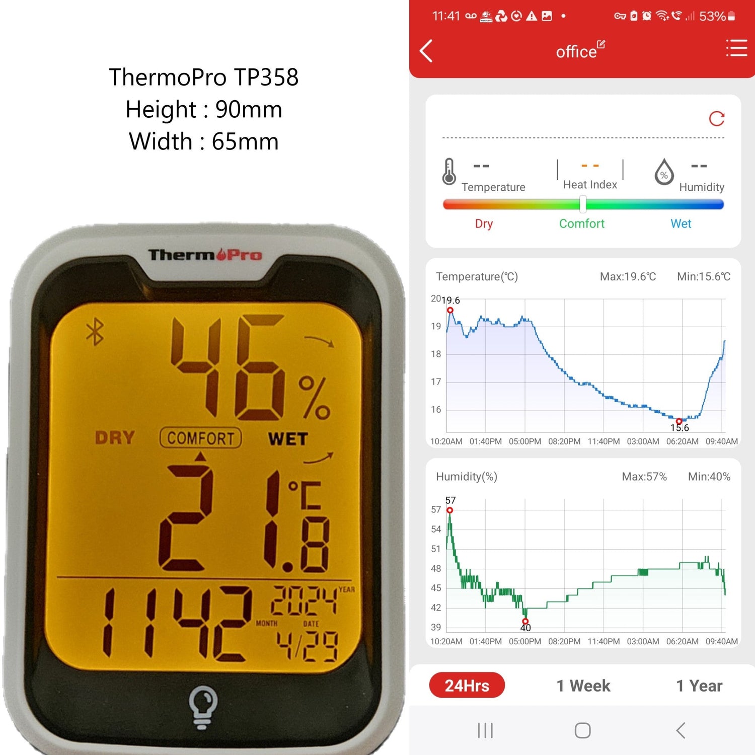 ThermoPro TP358 Bluetooth Thermo Hygrometer